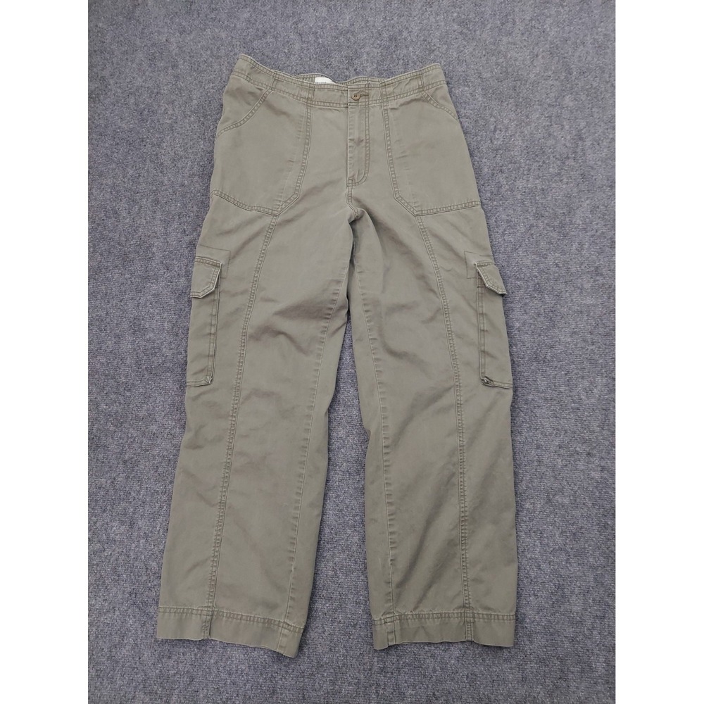 Y2K Abercrombie Fitch Pants Women 31/12 Olive Green Cargo Wide Leg Baggy Utility